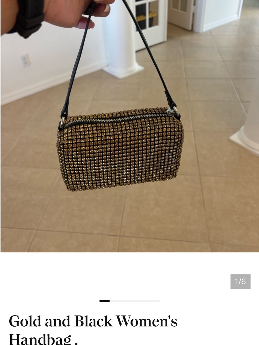 Gold and Black Evening Shoulder Bag